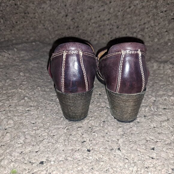 TAOS-Stage Mary Jane Heels-Oxblood Ombre Leather-Hook Loop-Sz 37-Near Mint - Picture 6 of 8